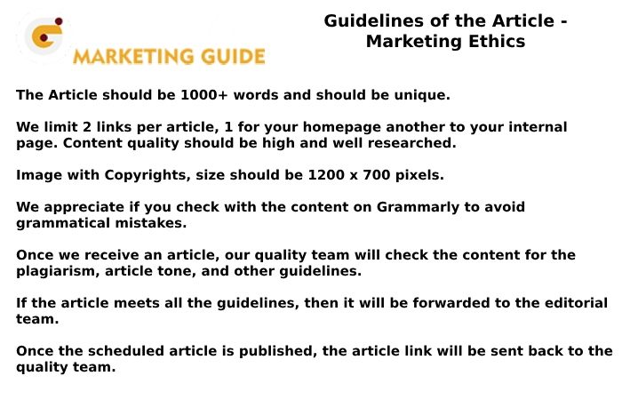 Guidelines of the Article – Marketing Ethics