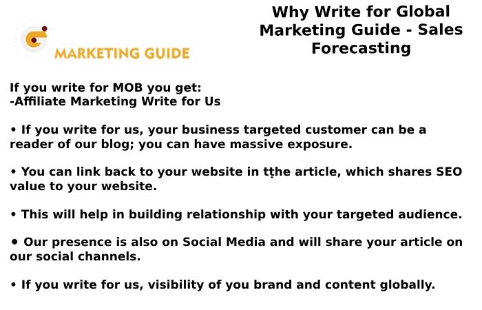 Why Write for GlobalMarketingGuide - Sales Forecasting