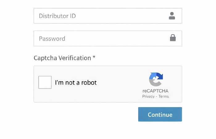 MI Lifestyle login page showing email password and CAPTCHA verification