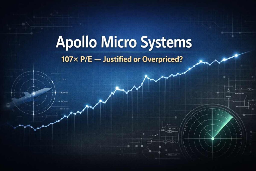 Apollo Micro Systems Price 2026: Is 107x P/E Justified? Apollo Micro Systems share price valuation analysis for 2026 highlighting high P/E and defence electronics growth theme