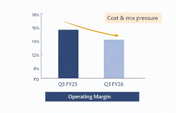 Cochin Shipyard operating margin decline from FY25 to Q3 FY26