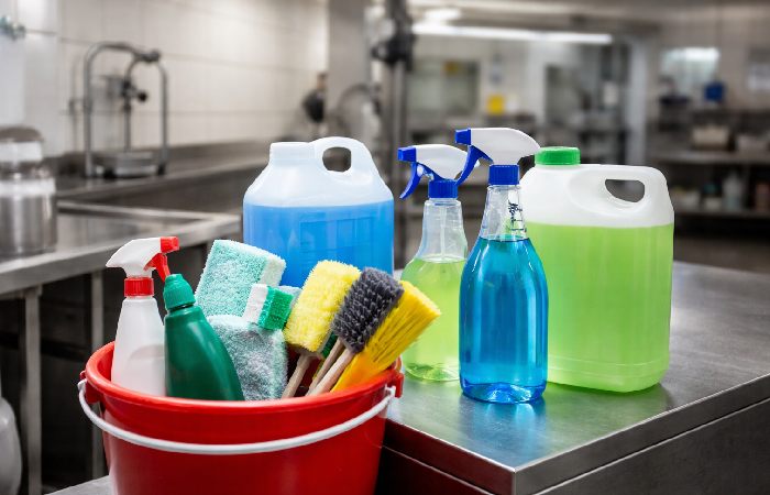 industrial cleaning products in commercial setting