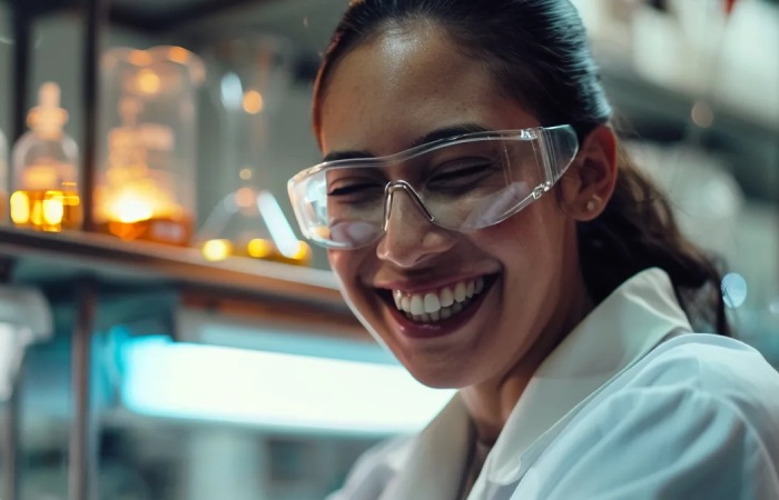 Scientist ordering peptides online for medical research