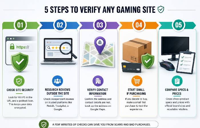steps to verify gaming website safety before buying