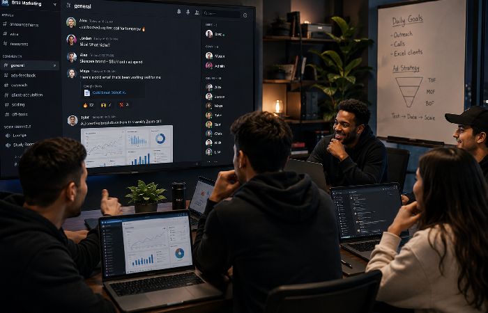 Online marketing community discussion and collaboration